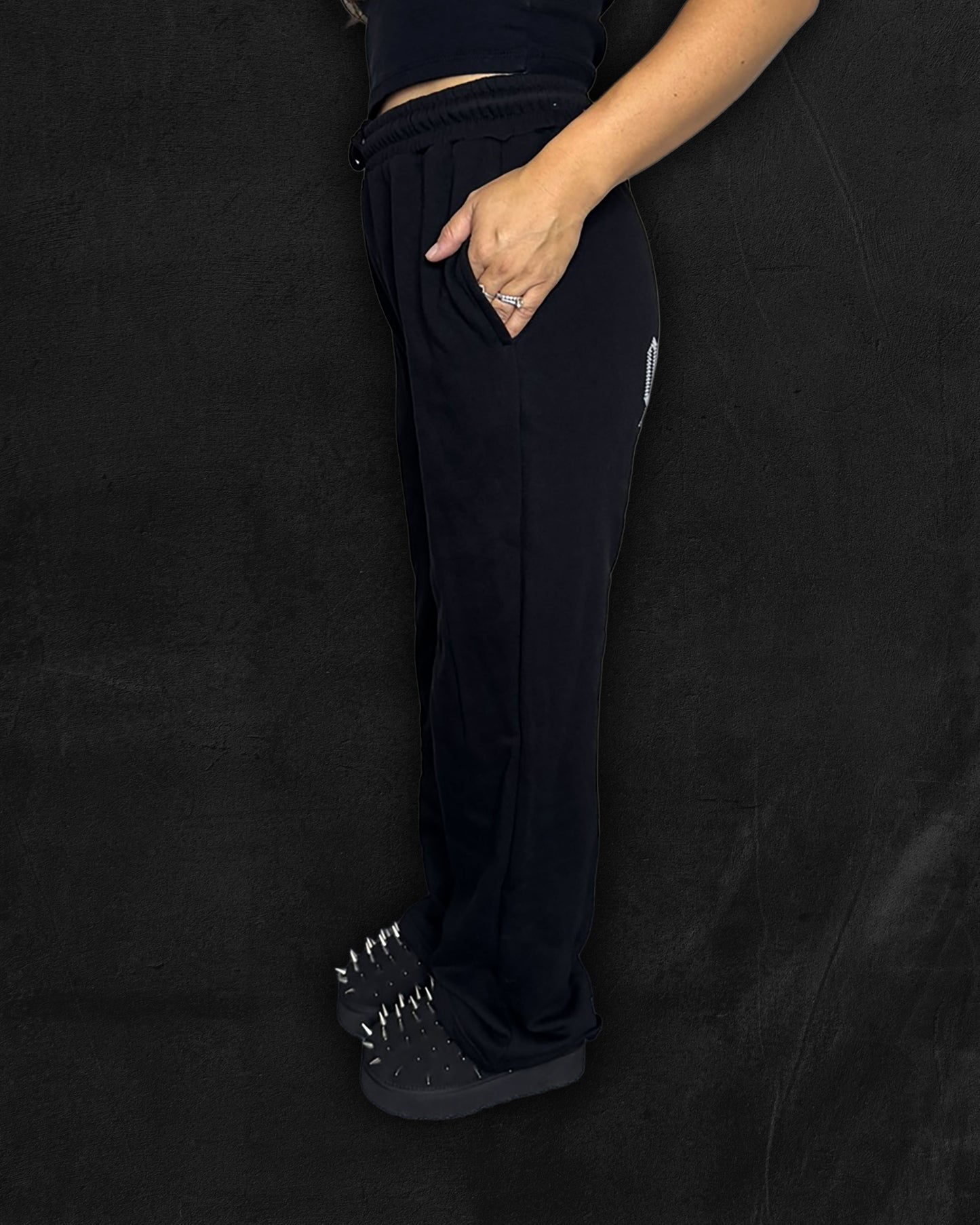 GOTHICC RHINESTONE SWEATPANTS