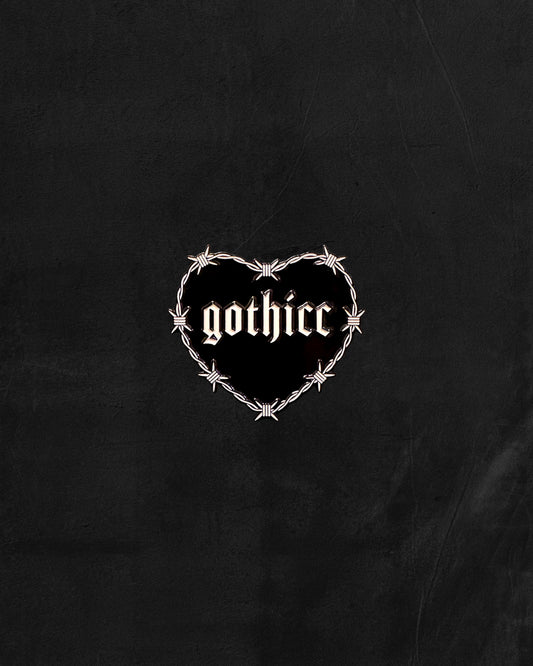 GOTHICC BARBED WIRE HEART PIN