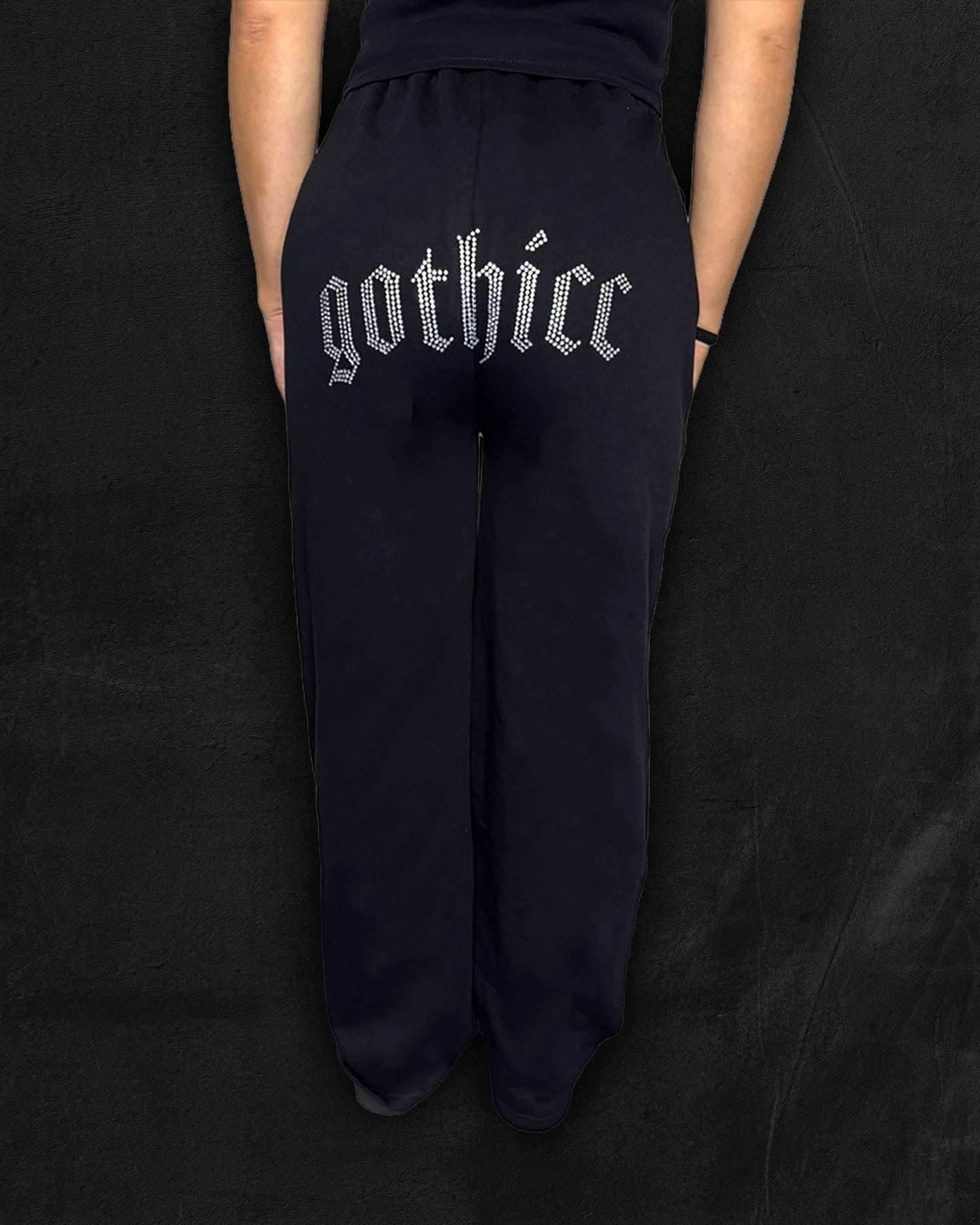 GOTHICC RHINESTONE SWEATPANTS